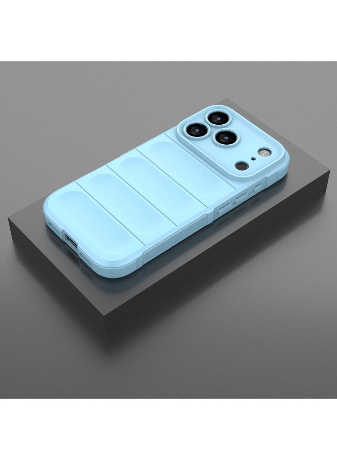 Phantom Shield Silicone Case with Anti-Scratch Soft Microfiber Lining, High Resilience Rubber Full Body Shockproof Cover Compatible with Apple iPhone 17 Pro (Light Blue) - Image 5